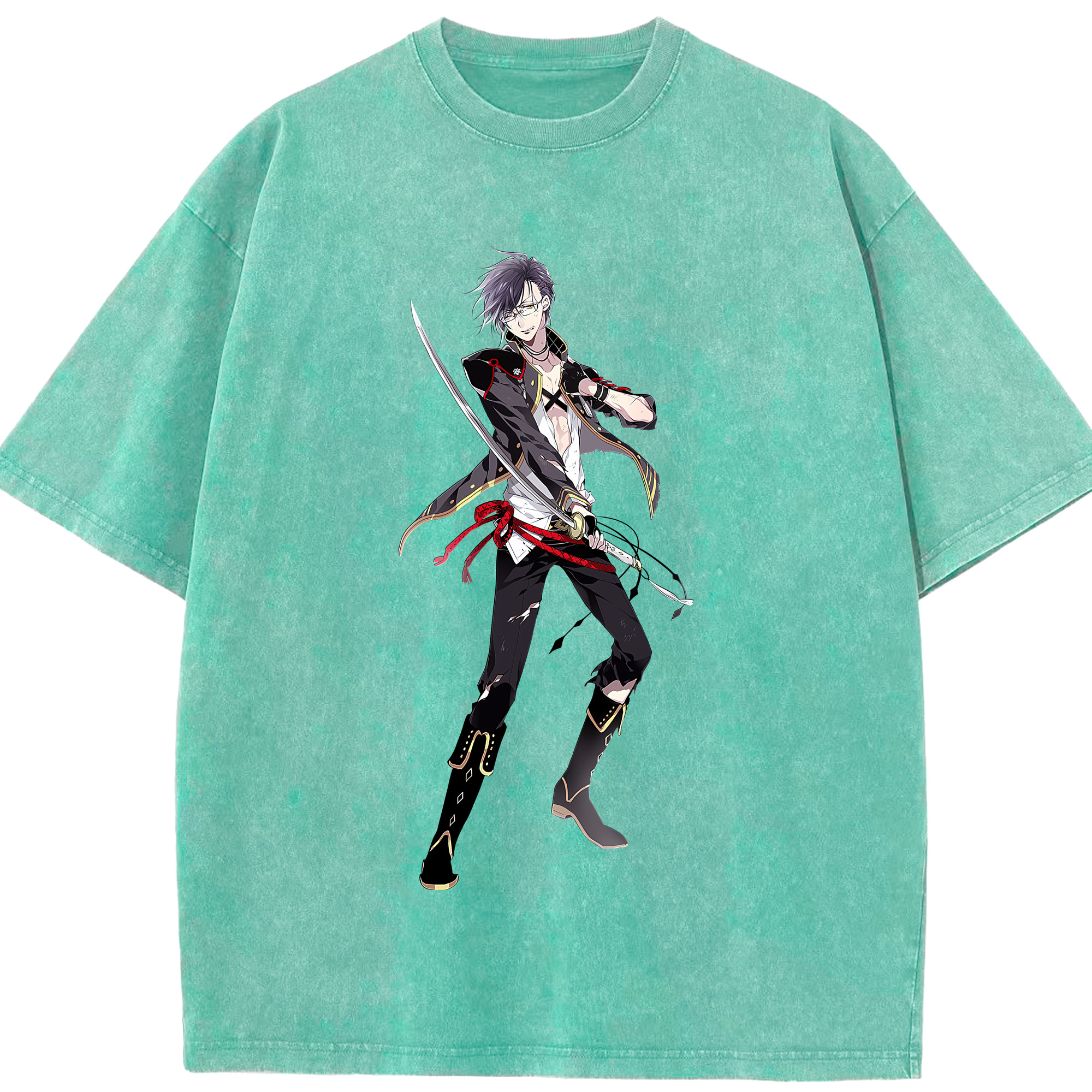 （画像用） 刀剣乱舞 Touken Ranbu 綿100% ヴィンテージ風 半袖Tシャツ（フロントプリント）